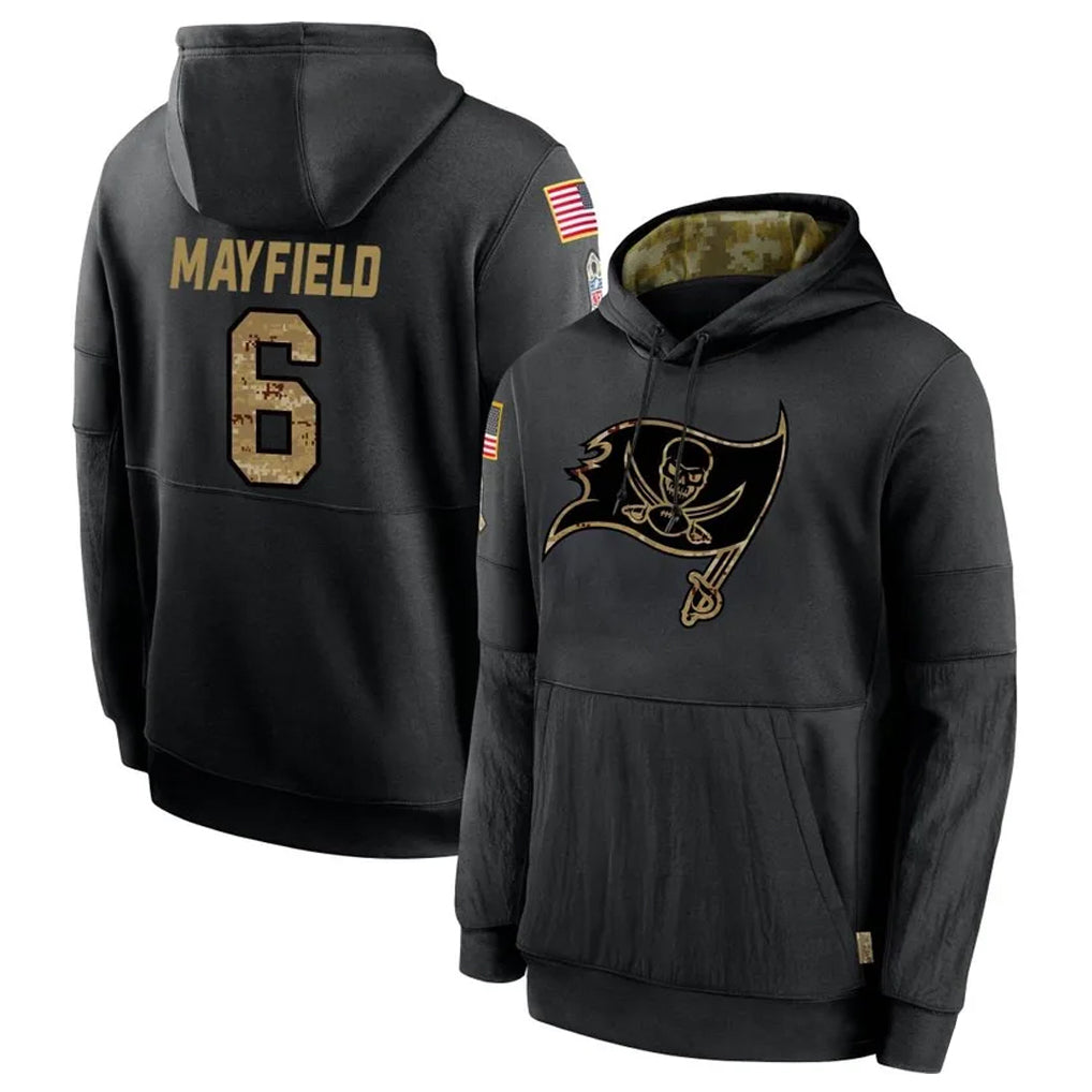 CAdoa TB.Buccaneers #6 Baker Mayfield Player Black Salute to Service Hoodies Stitched Jerseys
