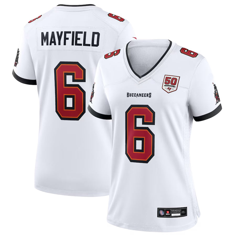 CAdoa TB.Buccaneers #6 Baker Mayfield Player White 50th Anniversary Game Stitched Jerseys
