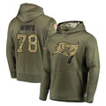 CAdoa TB.Buccaneers #78 Tristan Wirfs Player Olive Salute to Service Pullover Hoodie Home Game Stitched Jerseys