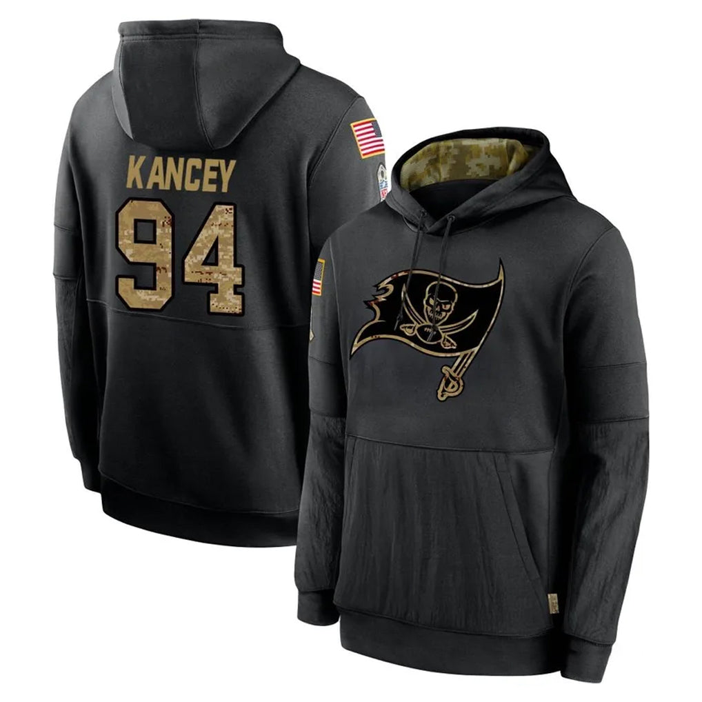 CAdoa TB.Buccaneers #94 Calijah Kancey Player Black Salute to Service Sideline Performance Pullover Hoodies Home Game Stitched Jerseys