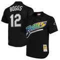 CAdoa TB.Rays #12 Wade Boggs Player Black Mitchell & Ness Cooperstown Replica Stitched Jerseys