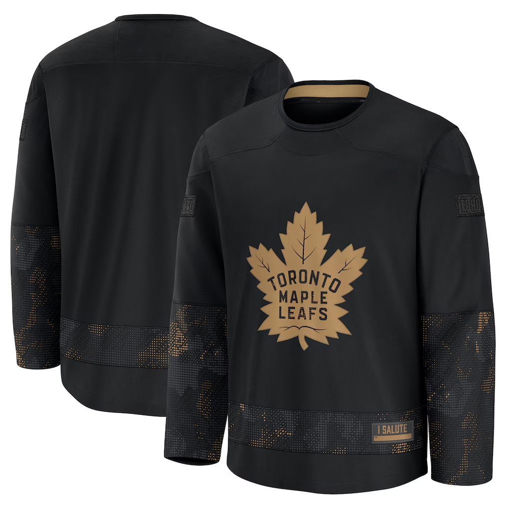 CAdoa T.Maple Leafs Black 2024 Military Appreciation Practice Jerseys