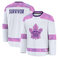 CAdoa T.Maple Leafs White Hockey Fights Cancer Survivor Practice Jerseys