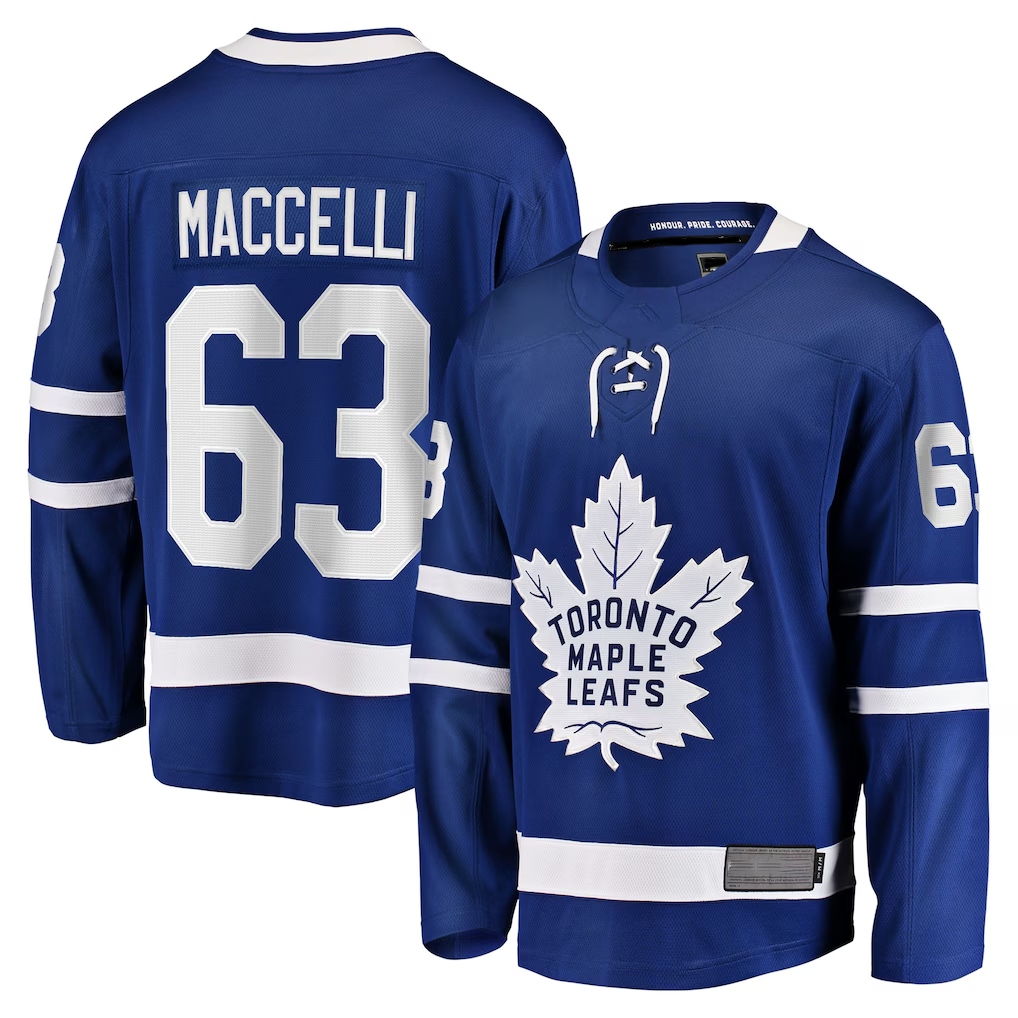 CAdoa T.Maple Leafs #63 Matias Maccelli Blue Home Breakaway Jerseys