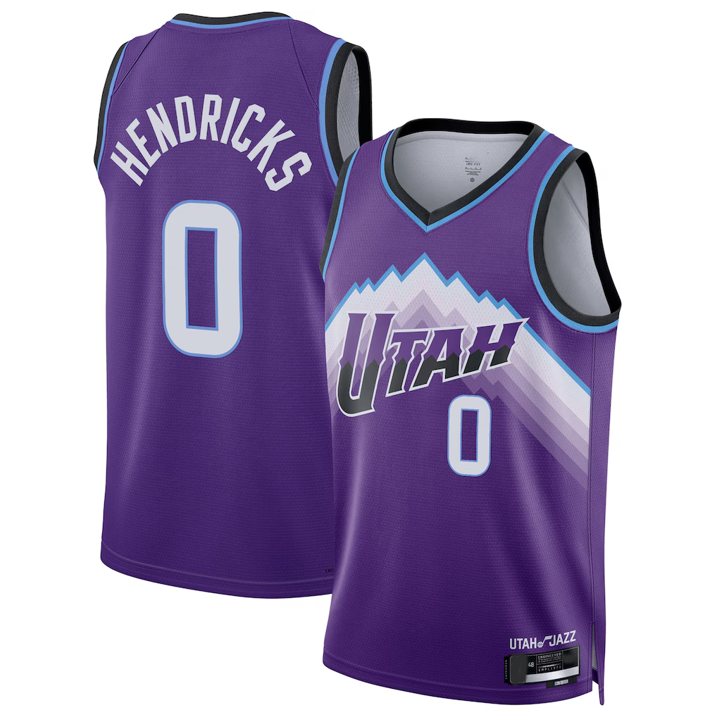 CAdoa U.Jazz #0 Taylor Hendricks Purple Swingman Jerseys - Icon Edition