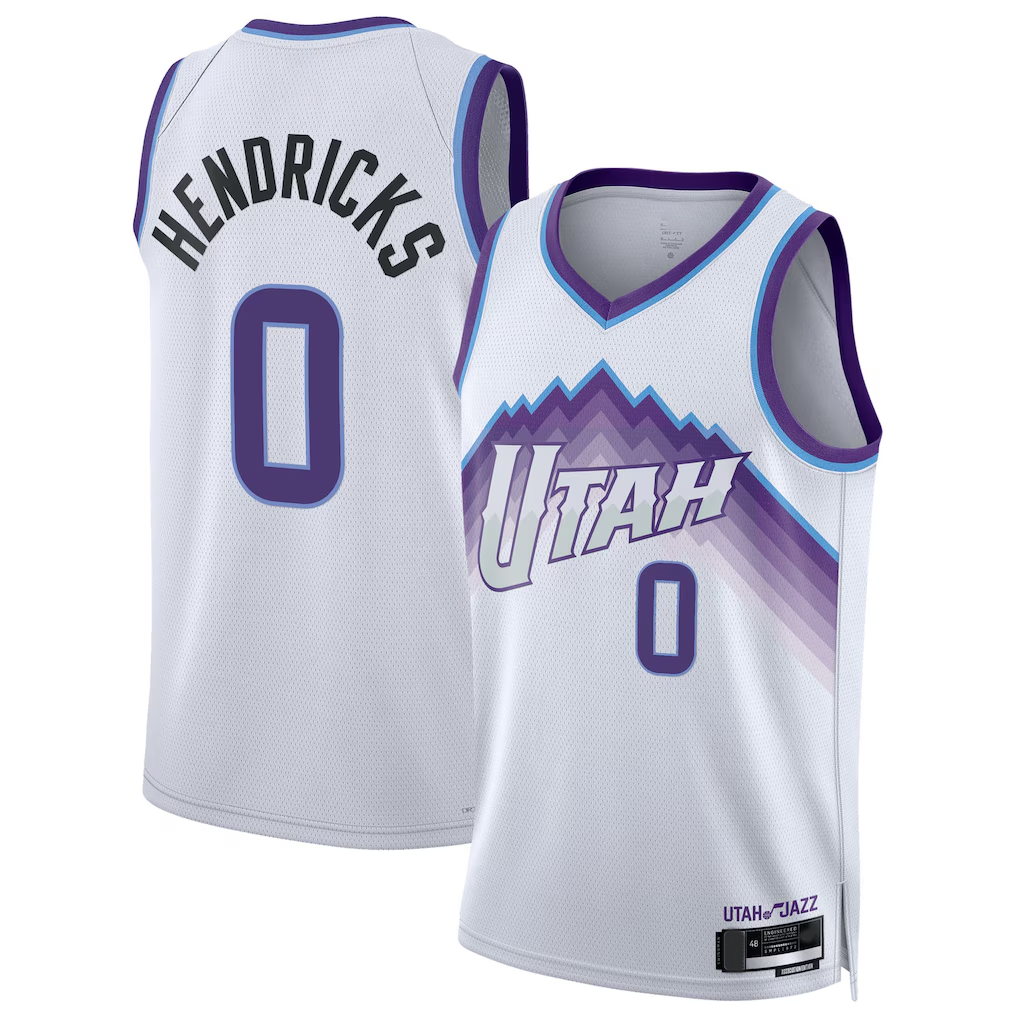 CAdoa U.Jazz #0 Taylor Hendricks White Swingman Jerseys - Association Edition