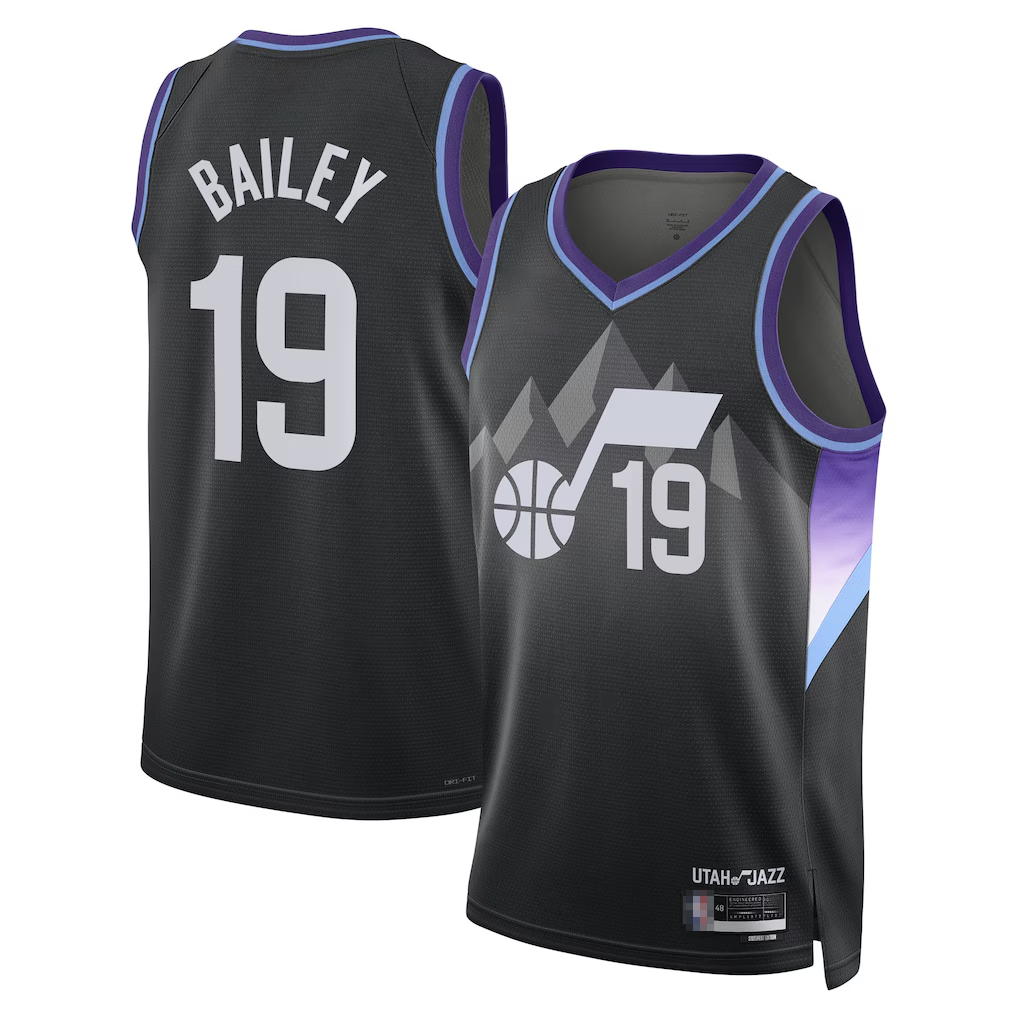 CAdoa U.Jazz #19 Ace Bailey Black Swingman Player Jerseys - Statement Edition