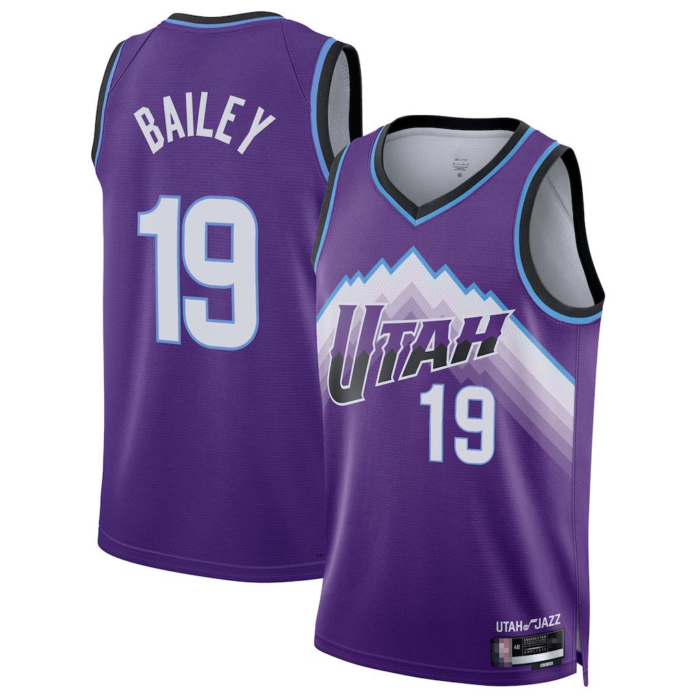 CAdoa U.Jazz #19 Ace Bailey Purple Swingman Jerseys - Icon Edition