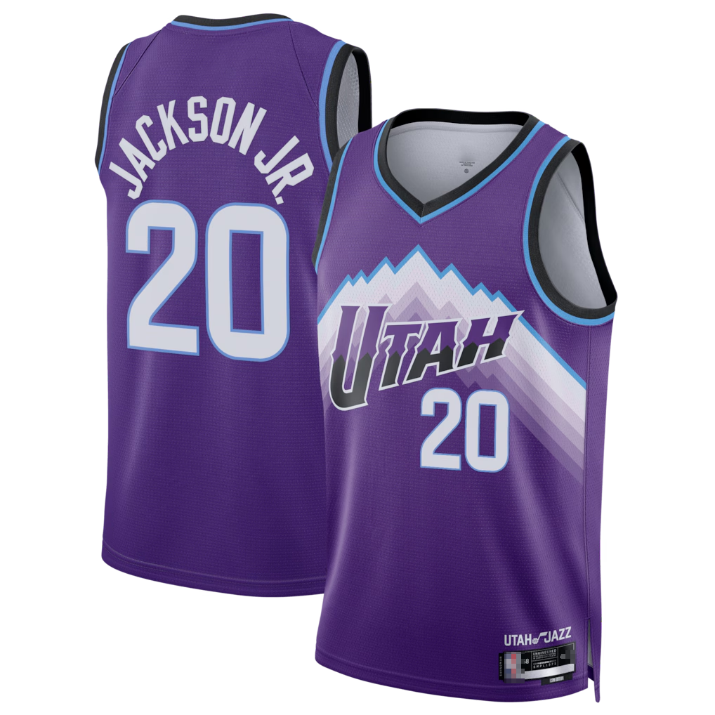 CAdoa U.Jazz #20 Jaren Jackson Jr. Purple Swingman Jerseys- Icon Edition