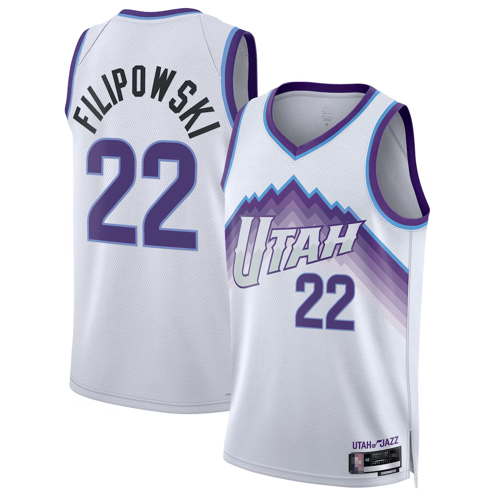 CAdoa U.Jazz #22 Kyle Filipowski White Swingman Jerseys - Association Edition