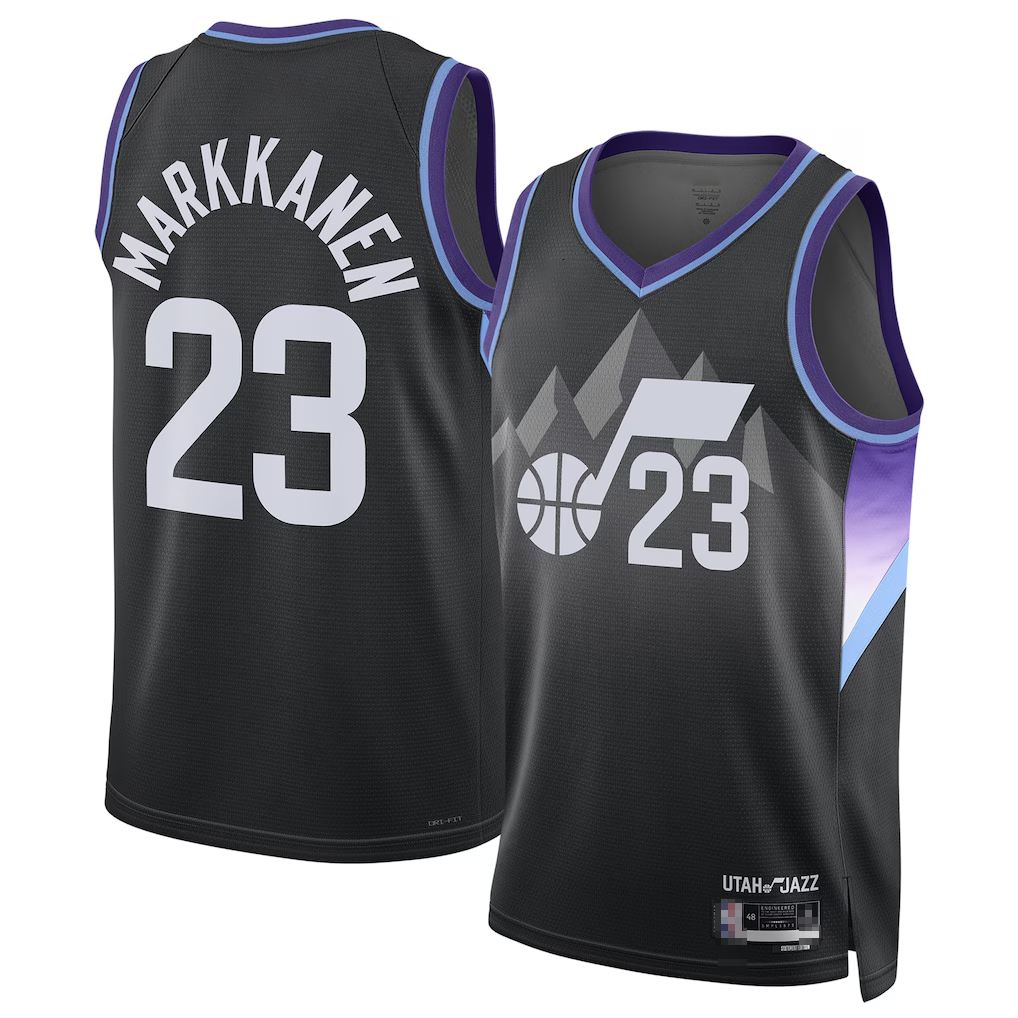 CAdoa U.Jazz #23 Lauri Markkanen Black 2024-2025 Swingman Jerseys - Statement Edition