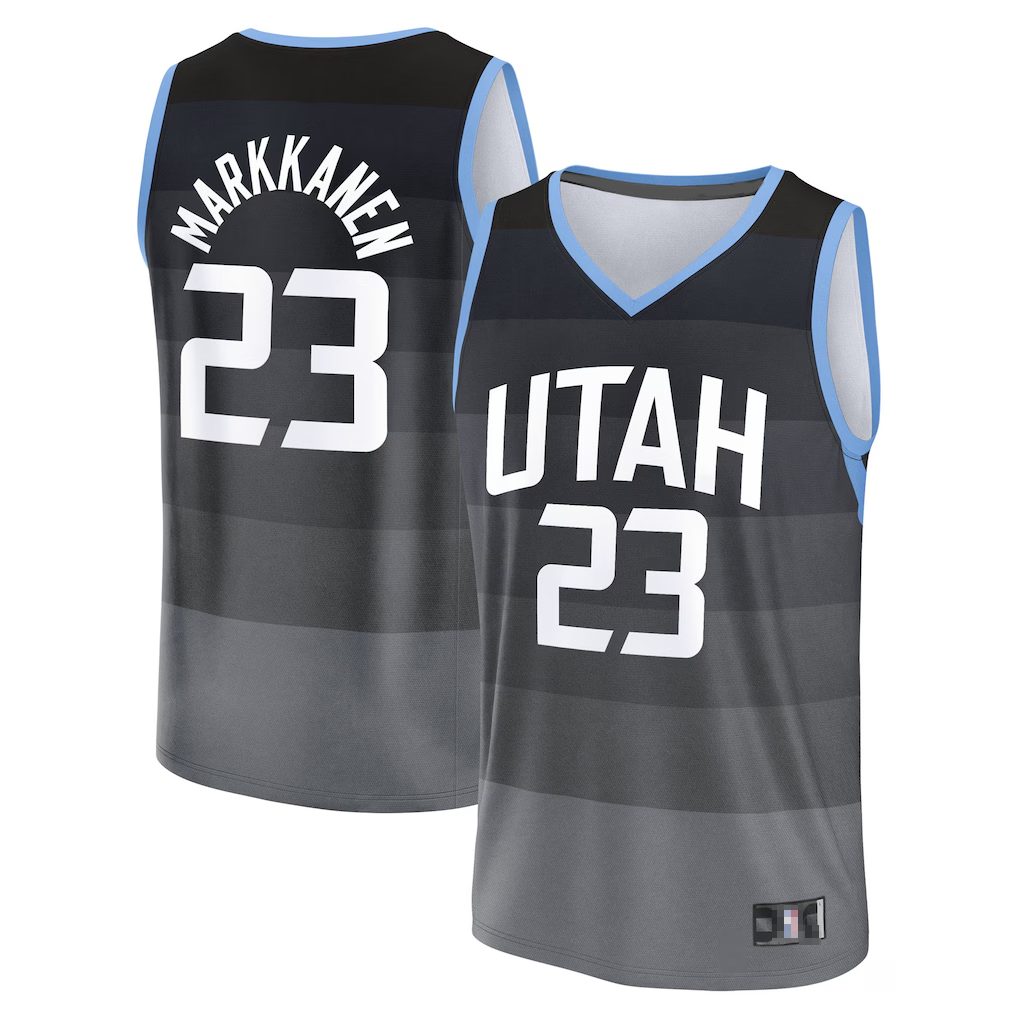 CAdoa U.Jazz #23 Lauri Markkanen Fanatics Black 2025-2026 City Edition Fast Break Jerseys