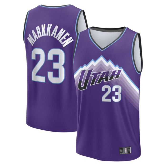 CAdoa U.Jazz #23 Lauri Markkanen Fanatics Purple Fast Break Replica Jerseys - Icon Edition