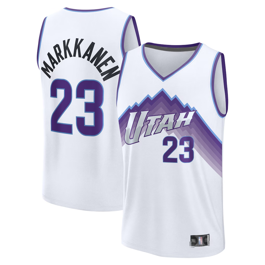 CAdoa U.Jazz #23 Lauri Markkanen Fanatics White Fast Break Replica Player Jerseys - Association Edition