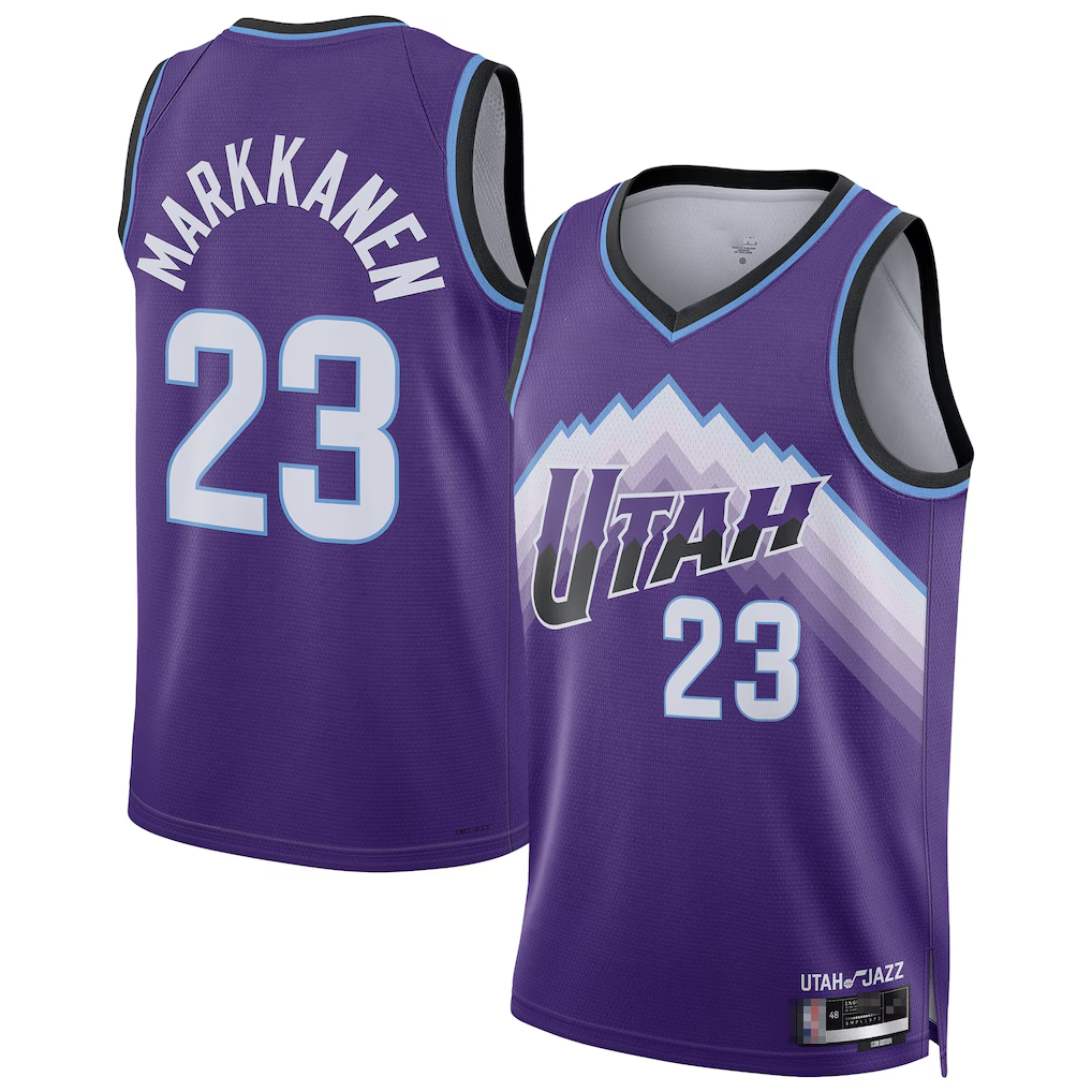 CAdoa U.Jazz #23 Lauri Markkanen Purple Swingman Jerseys - Icon Edition