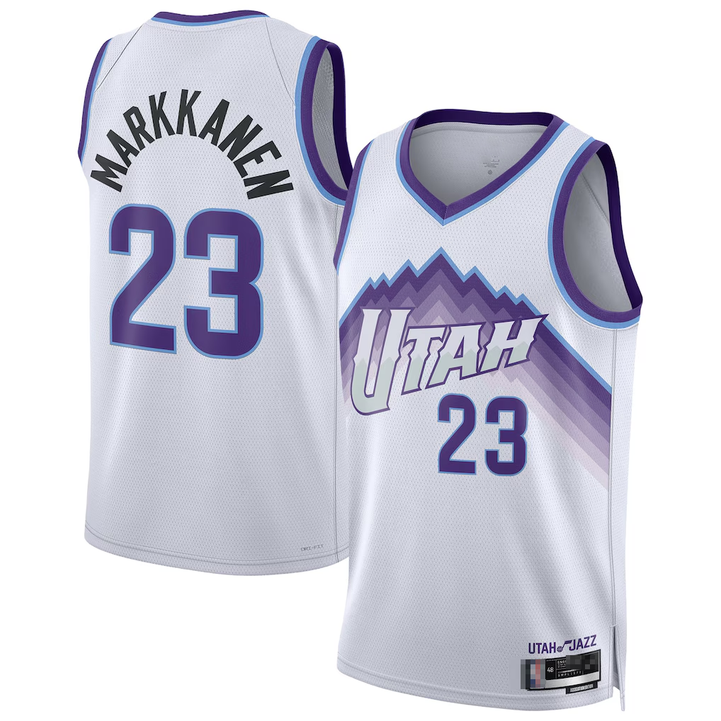 CAdoa U.Jazz #23 Lauri Markkanen White Swingman Jerseys - Association Edition