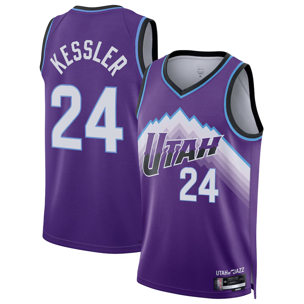 CAdoa U.Jazz #24 Walker Kessler Purple Swingman Jerseys- Icon Edition