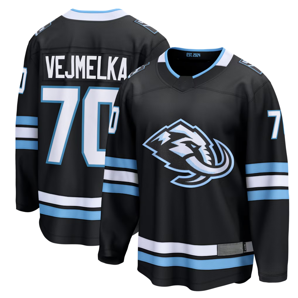 CAdoa U.Mammoth #70 Karel Vejmelka Black Home Breakaway Jerseys