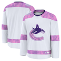 CAdoa V.Canucks White 2024 Hockey Fights Cancer Practice Jerseys