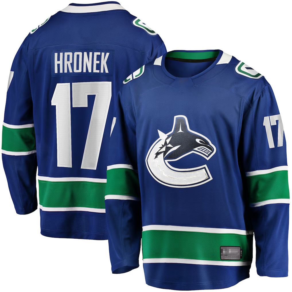 CAdoa V.Canucks #17 Filip Hronek Blue Home Breakaway Jerseys