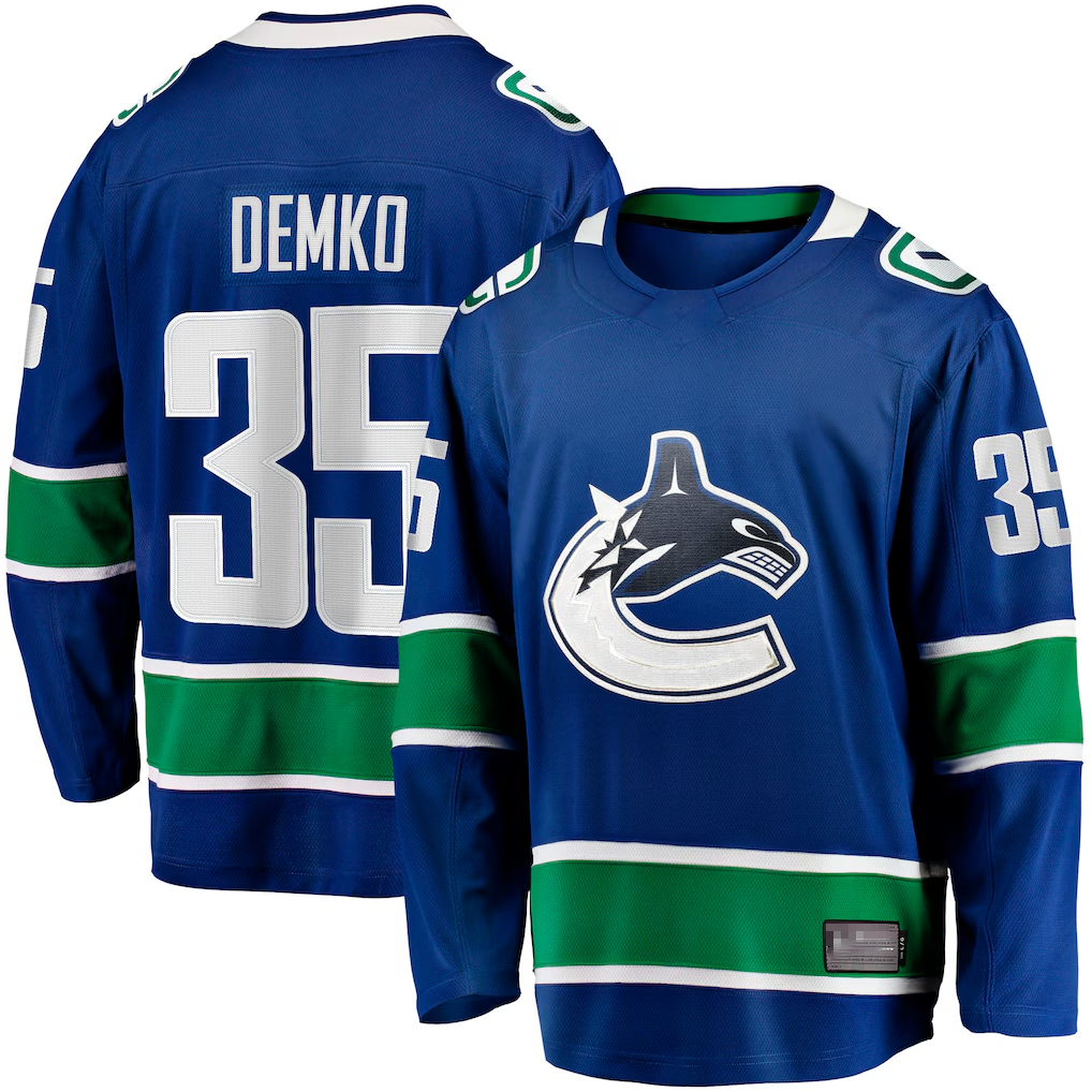 CAdoa V.Canucks #35 Thatcher Demko Blue Home Breakaway Jerseys