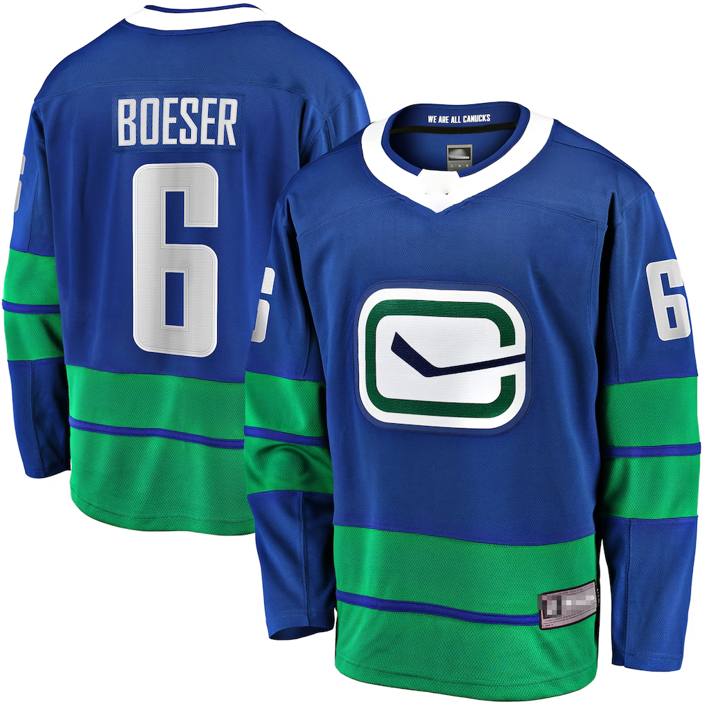 CAdoa V.Canucks #6 Brock Boeser Blue Breakaway Jerseys
