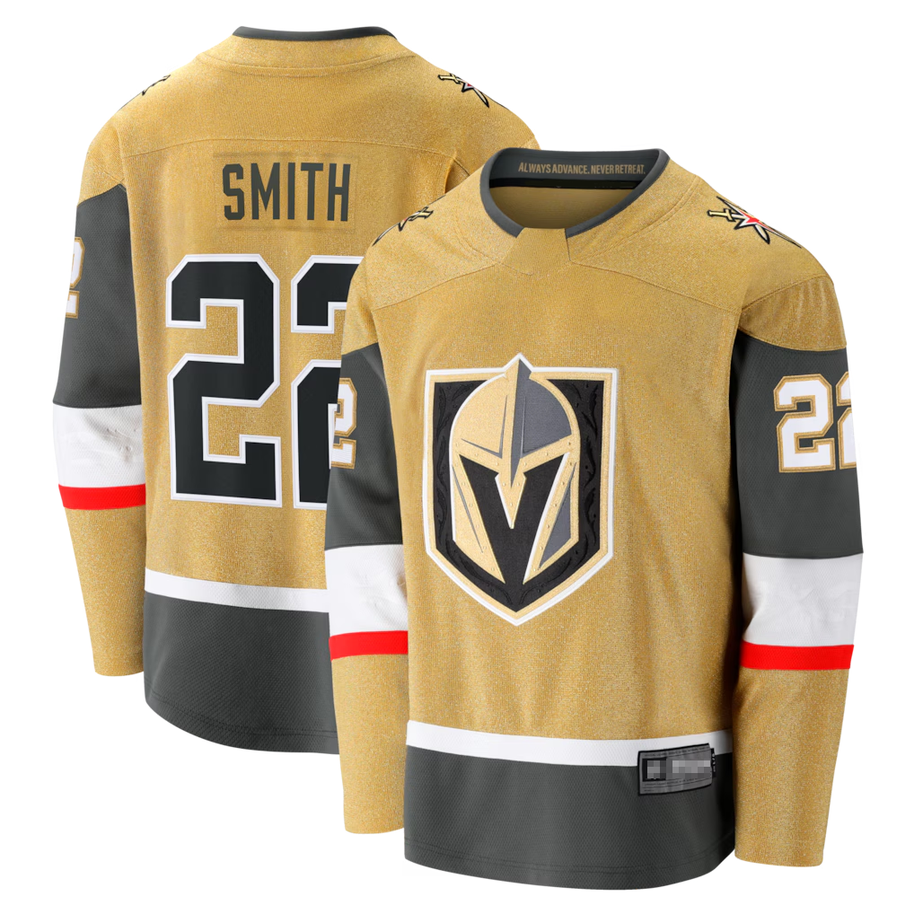 CAdoa V.Golden Knights #22 Cole Smith Gold Home Breakaway Jerseys