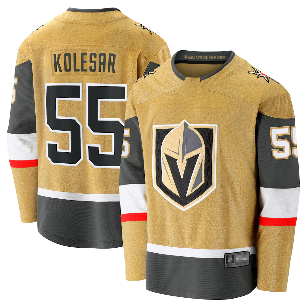 CAdoa V.Golden Knights #55 Keegan Kolesar Gold Home Breakaway Jerseys