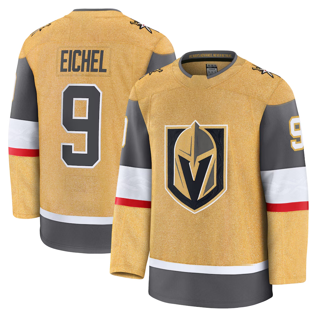 CAdoa V.Golden Knights #9 Jack Eichel Gold Home Premium Jerseys