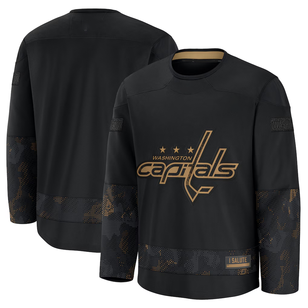 CAdoa W.Capitals Black 2024 Military Appreciation Practice Jerseys