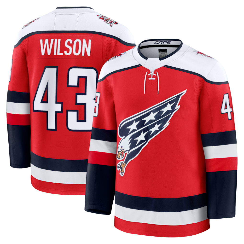 CAdoa W.Capitals #43 Tom Wilson Red Alternate Premium Player Jerseys