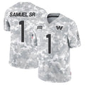 CAdoa W.Commanders #1 Deebo Samuel Sr Player Arctic Camo Salute to Service Limited Football Jerseys