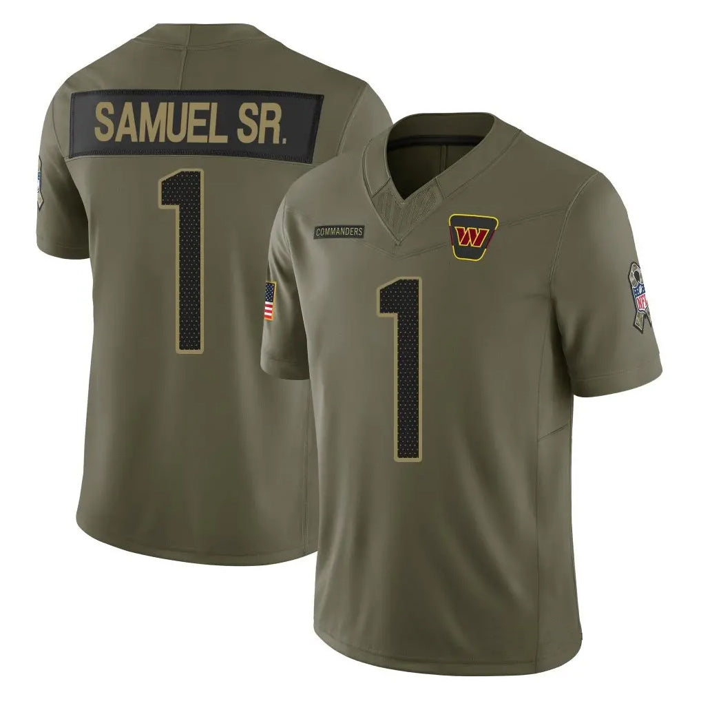 CAdoa W.Commanders #1 Deebo Samuel Sr Player Olive Salute To Service Limited Stitched Jerseys