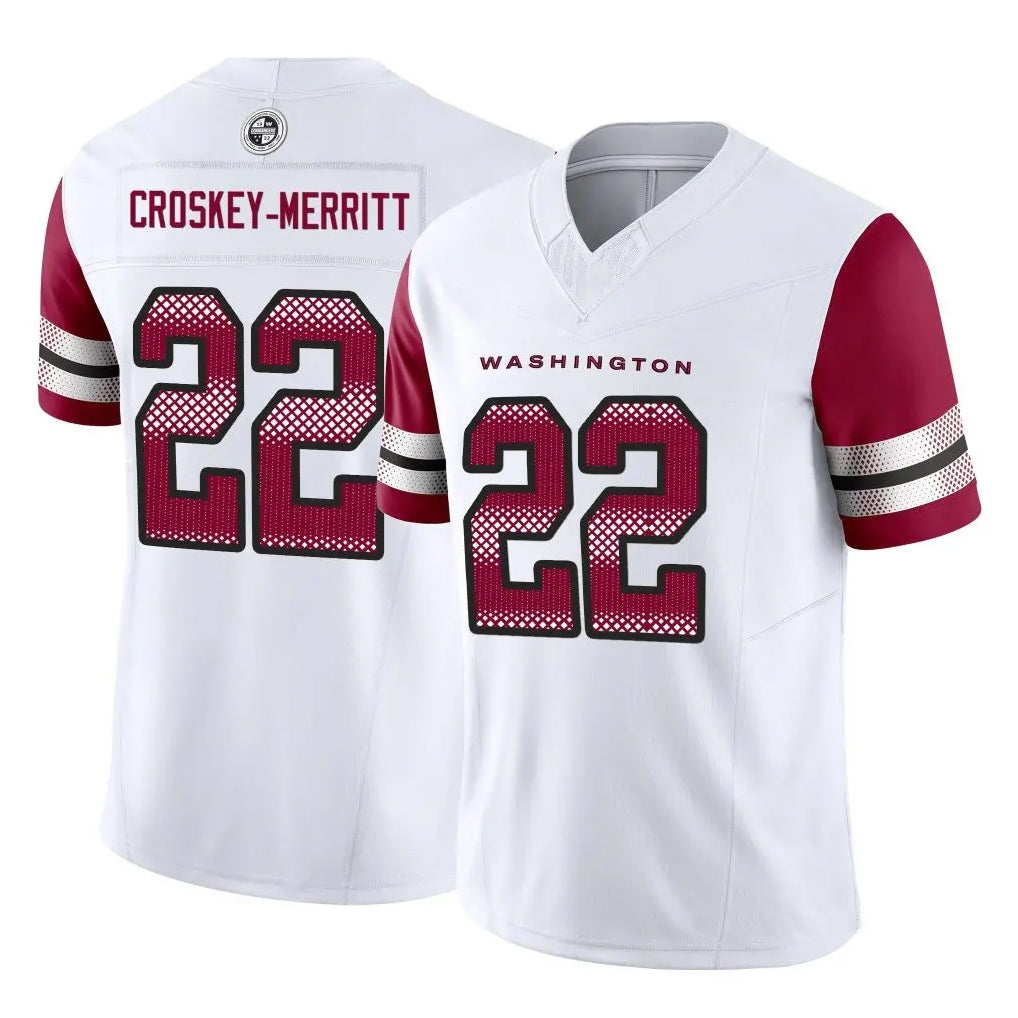 CAdoa W.Commanders #22 Jacory Croskey-Merritt Player White Vapor F.U.S.E. Limited Stitched Jerseys