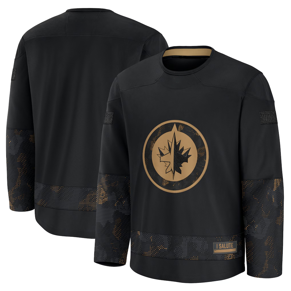CAdoa W.Jets Black 2024 Military Appreciation Practice Jerseys