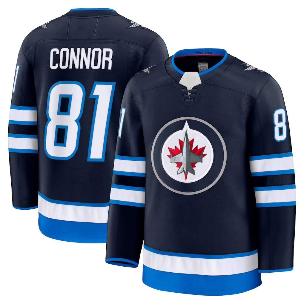 CAdoa W.Jets #81 Kyle Connor Navy Home Premium Jerseys