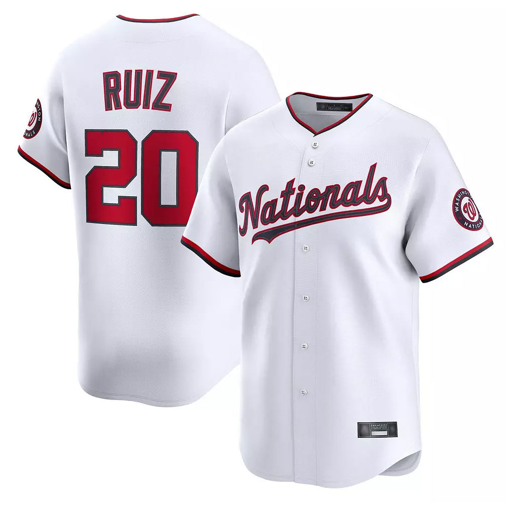 CAdoa W.Nationals #20 Keibert Ruiz Player White Home Alternate Limited Replica Jerseys