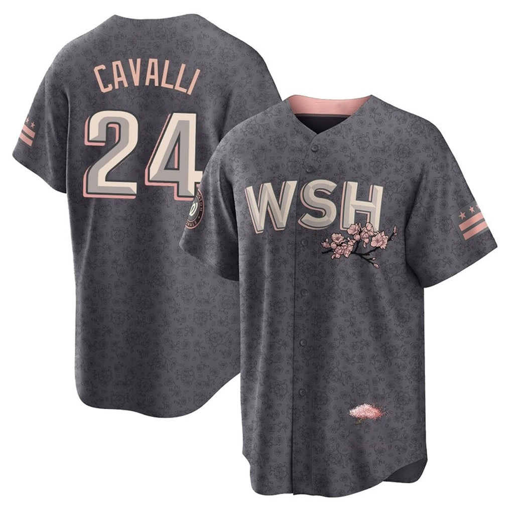 CAdoa W.Nationals #24 Cade Cavalli Player Gray City Connect Stitched Jerseys