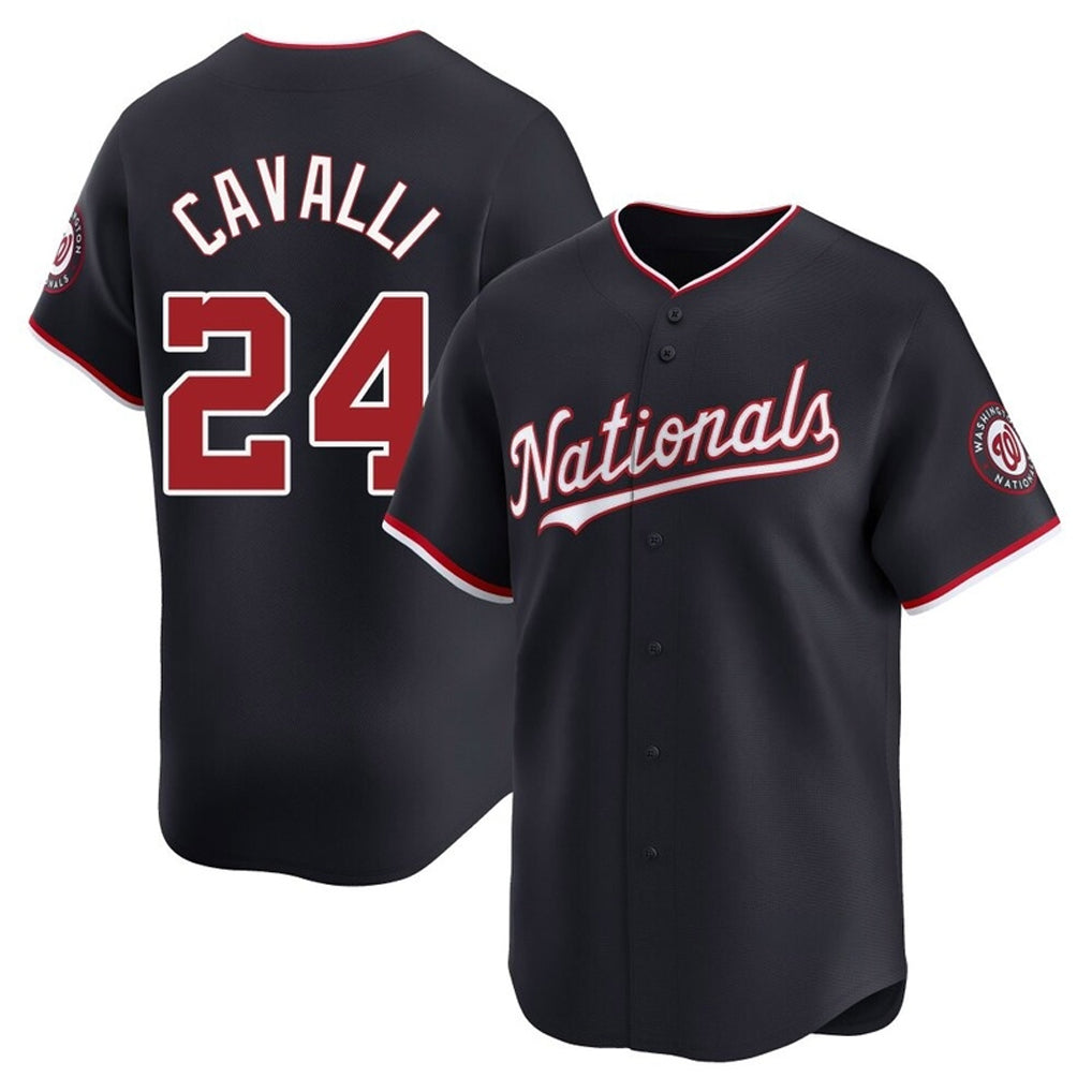 CAdoa W.Nationals #24 Cade Cavalli Player Navy Alternate Limited Replica Jerseys