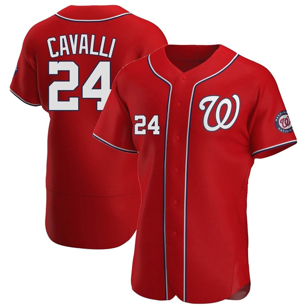 CAdoa W.Nationals #24 Cade Cavalli Player Red Alternate Elite Stitched Jerseys