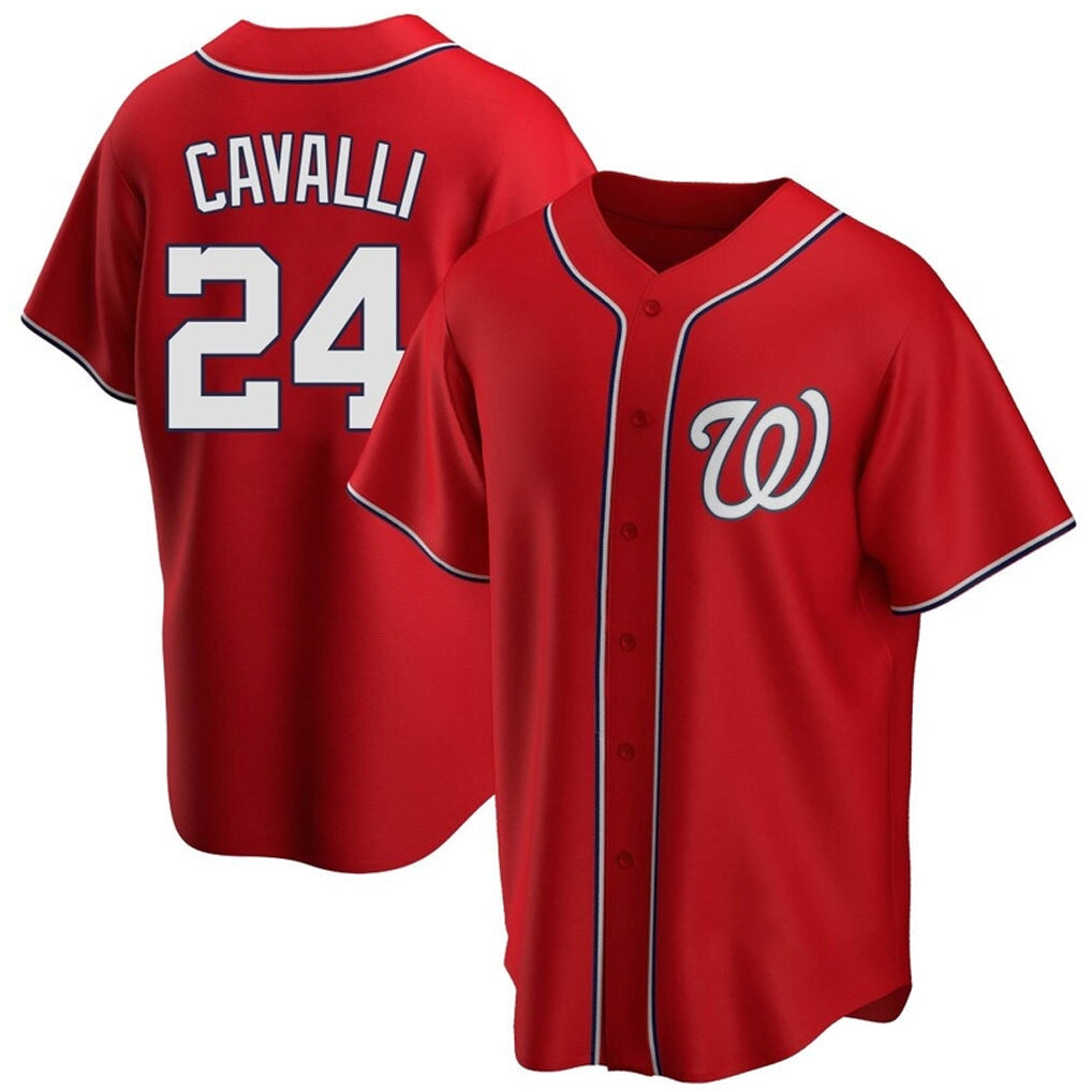 CAdoa W.Nationals #24 Cade Cavalli Player Red Replica Game Stitched Jerseys