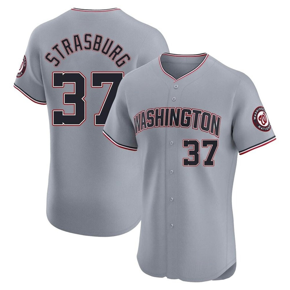 CAdoa W.Nationals #37 Stephen Strasburg Player Gray City Connect Elite Alternate Stitched Jerseys
