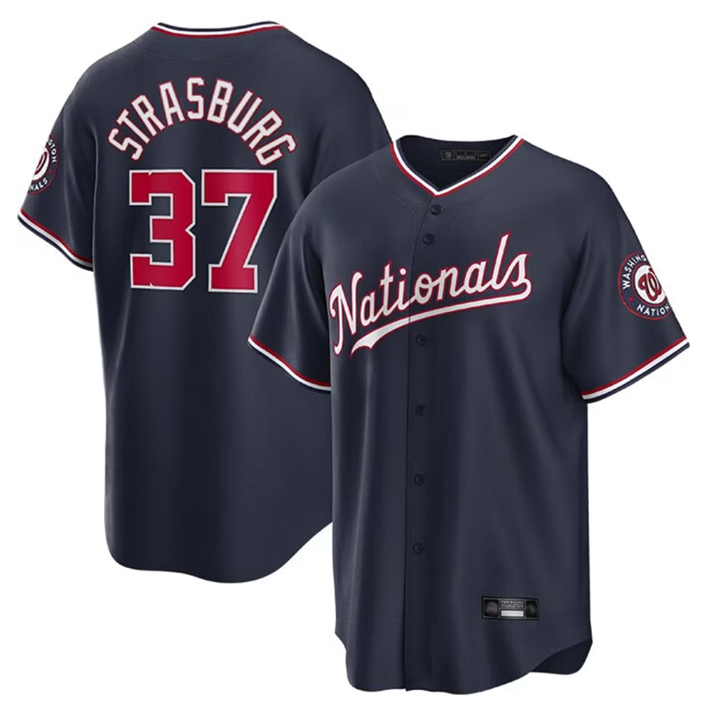 CAdoa W.Nationals #37 Stephen Strasburg Player Navy Replica Stitched Jerseys