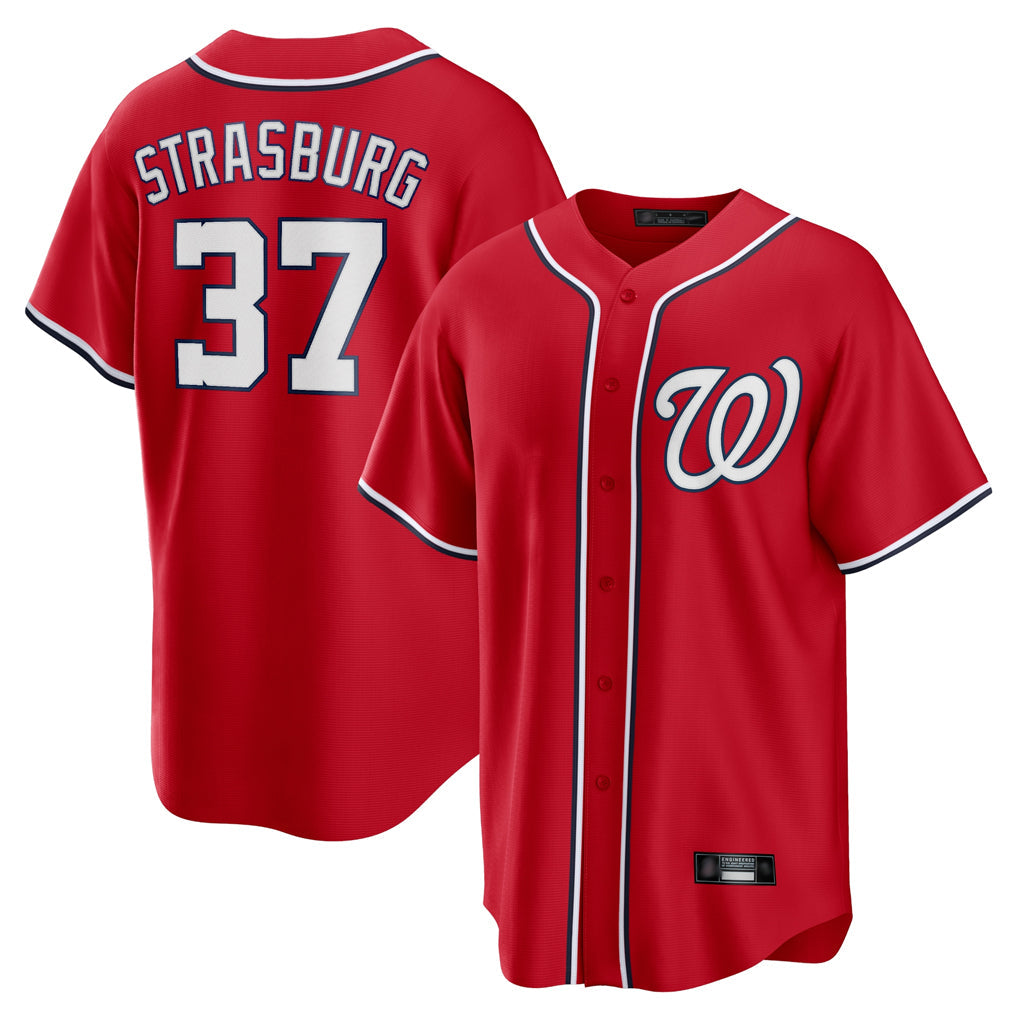 CAdoa W.Nationals #37 Stephen Strasburg Player Red Alternate Replica Player Game Stitched Jerseys