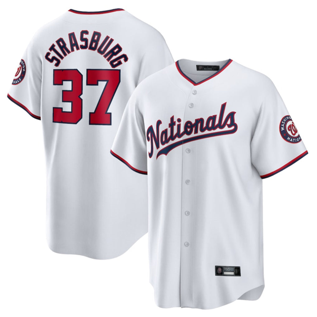 CAdoa W.Nationals #37 Stephen Strasburg Player White Home Game Stitched Jerseys
