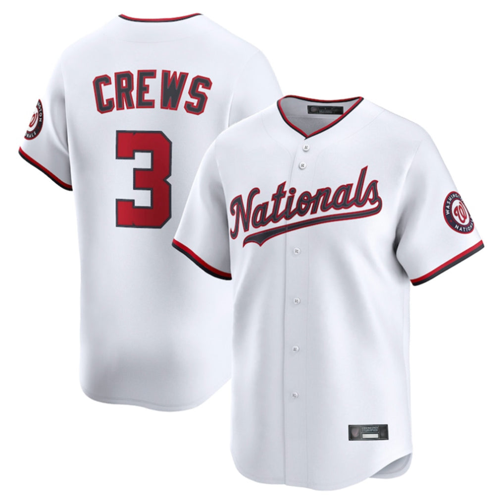 CAdoa W.Nationals #3 Dylan Crews Player White Limited Replica Stitched Jerseys