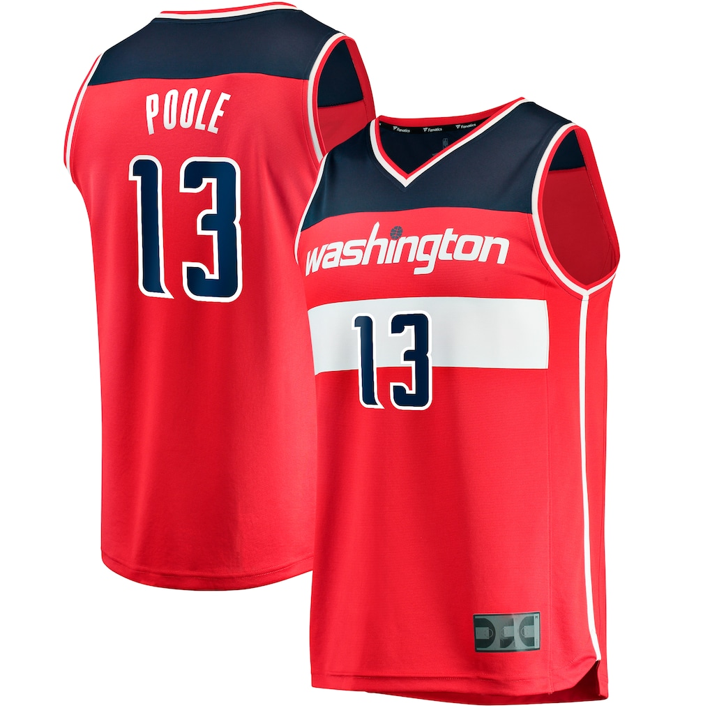 CAdoa W.Wizards #13 Jordan Poole Red Fast Break Player Jerseys - Icon Edition