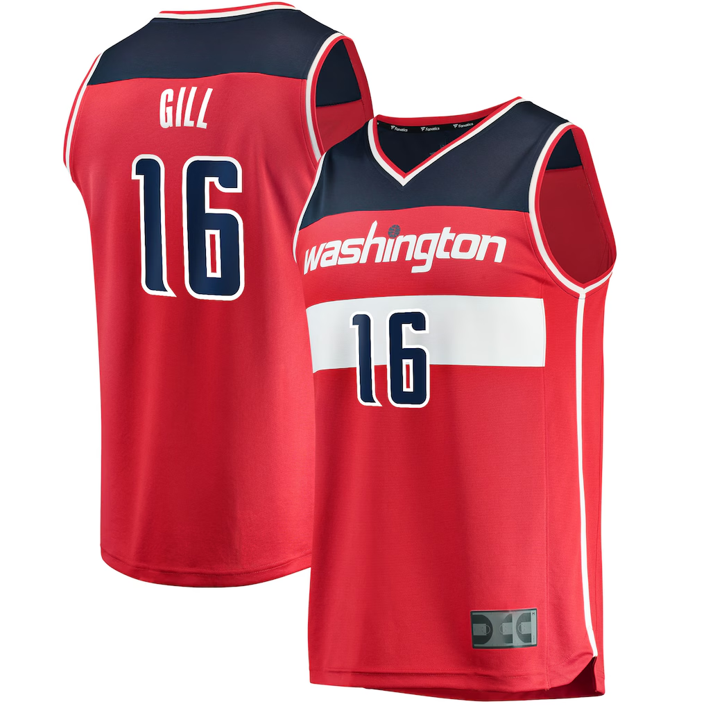 CAdoa W.Wizards #16 Anthony Gill Red Fast Break Replica Jerseys - Icon Edition