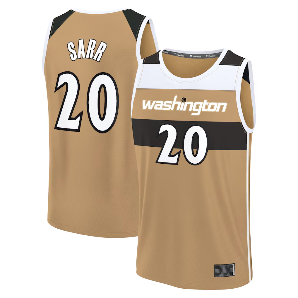 CAdoa W.Wizards #20 Alex Sarr Gold 2025-26 City Edition Fast Break Jerseys