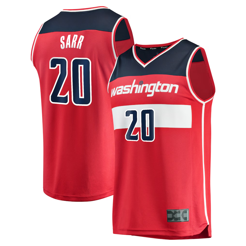 CAdoa W.Wizards #20 Alexandre Sarr Red Fast Break Replica Player Jerseys - Icon Edition